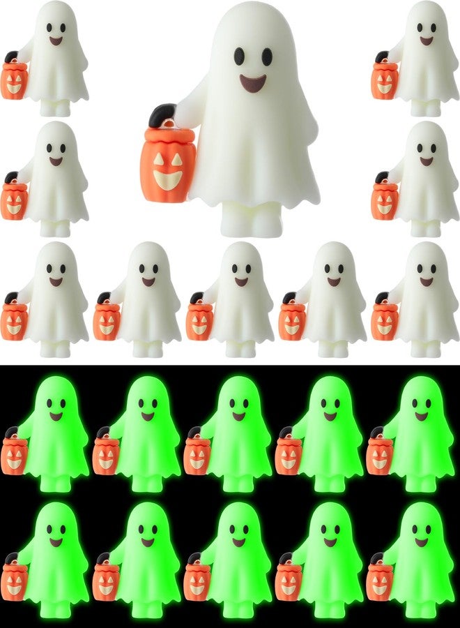 Simgoing 30 Pcs Halloween Mini Ghosts Figures Luminous Little Ghost Figures Glow in Dark Mini Statues Figurines to Hide and Seek Trick or Treat Gifts for Halloween Party Favors Dollhouse Toys - Image 1